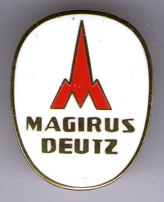 Magirius Deutz wit email vrachtauto broche ( E_114), Ophalen of Verzenden, Zo goed als nieuw, Transport, Speldje of Pin
