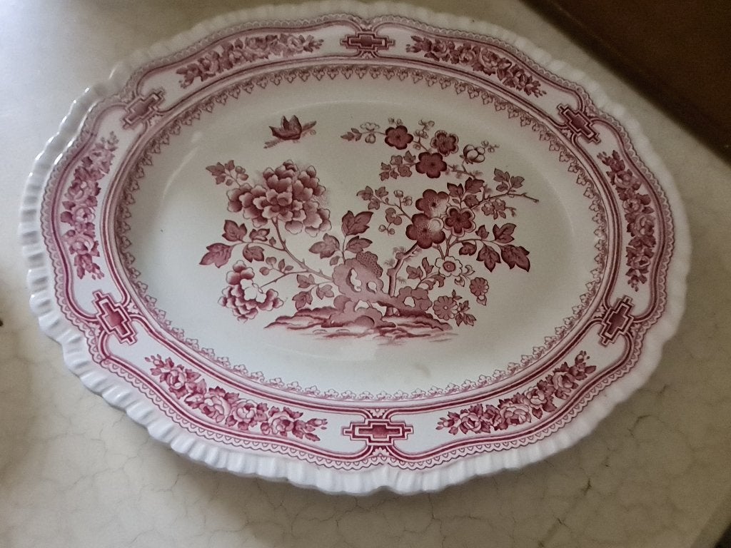 Grote antieke serveerschaal, Ophalen of Verzenden