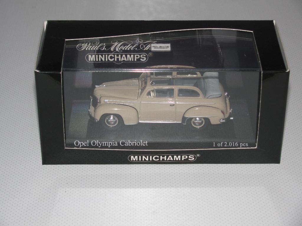 Minichamps Olympia cabriolet Beige Schaal 1:43, Ophalen, Nieuw, Auto, MiniChamps
