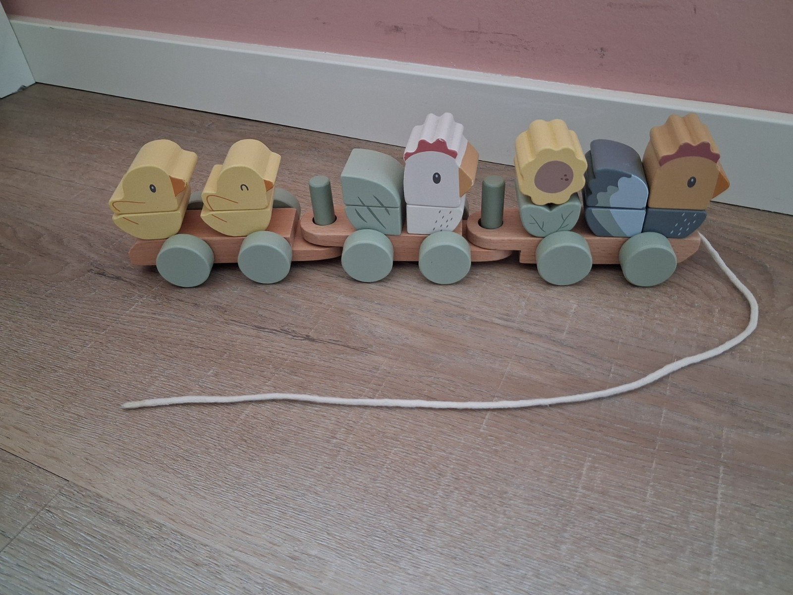 Happy farm blokken trein little dutch, Ophalen, Zo goed als nieuw, Duw- of Trekspeelgoed
