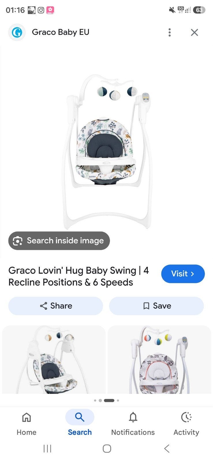 Graco Lovin' Hug Schommelstoel - Nieuw in doos, Ophalen