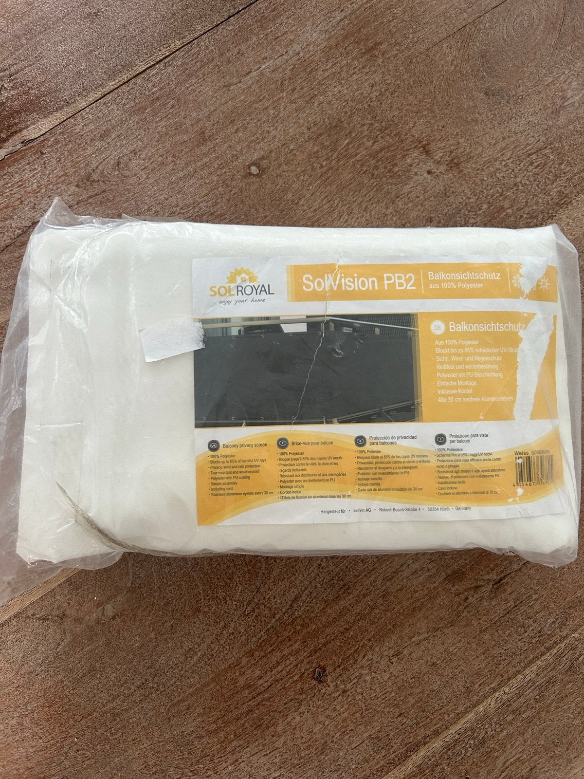 Sol Royal SolVision PB2 Balkonscherm Wit - Nieuw, Tuin en Terras, Tuinwanddecoratie, Ophalen of Verzenden, Nieuw
