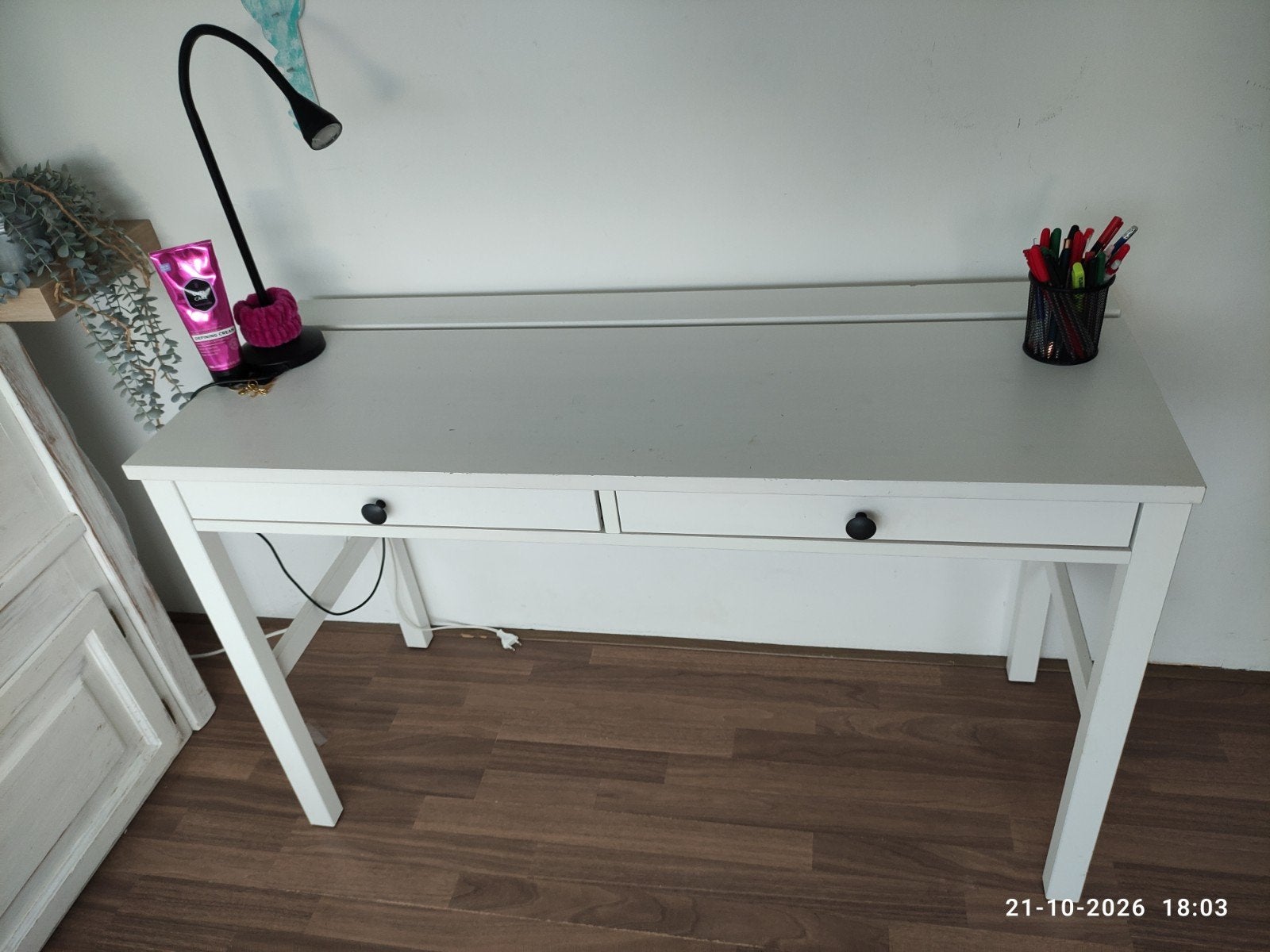 Bureautje/make-up tafeltje, Ophalen, Gebruikt, 120 cm, Hout