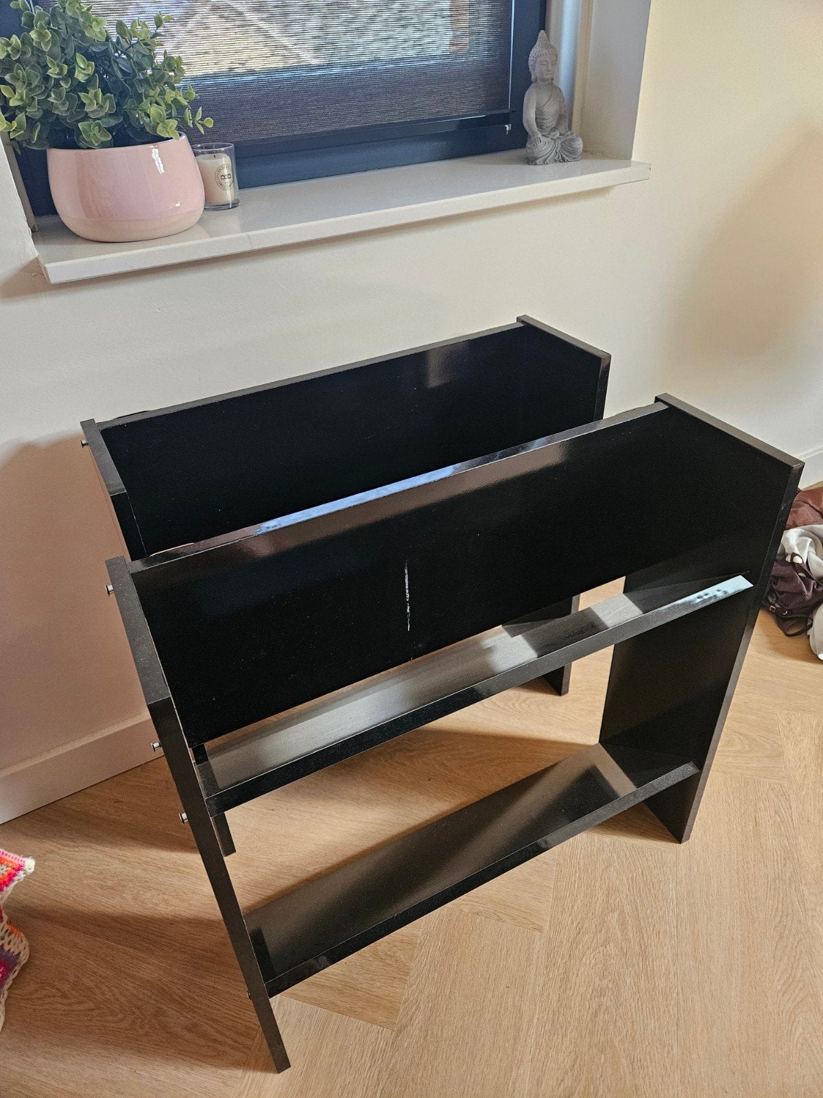 2 nieuwe vidaXL wandschoenenkasten 60x18x60 cm hoogglans zwa, Met plank(en), Minder dan 50 cm, Gebruikt, Ophalen of Verzenden