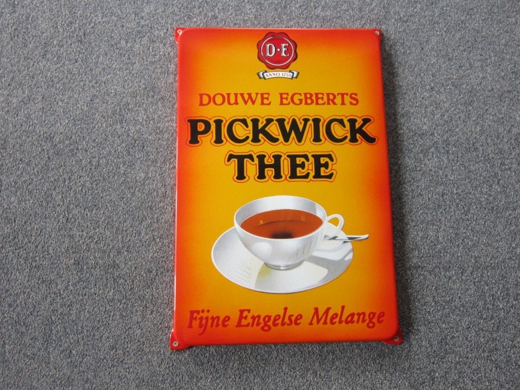 DOUWE EGBERTS EMAILLE RECLAMEBORD, Verzamelen, Merken en Reclamevoorwerpen, Ophalen, Zo goed als nieuw, Reclamebord