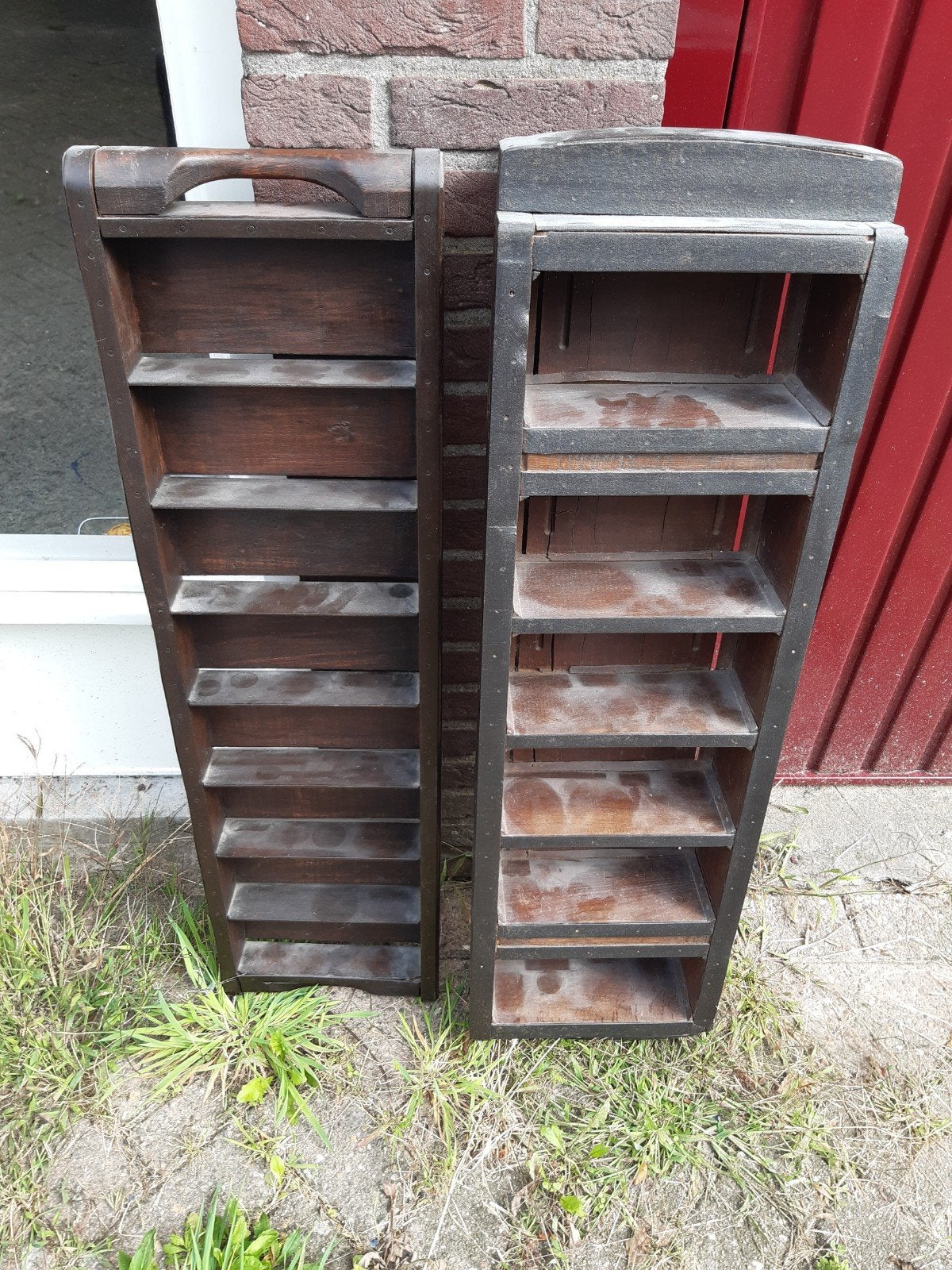 Vintage bakstenenmal te gebruiken als kasten, Ophalen