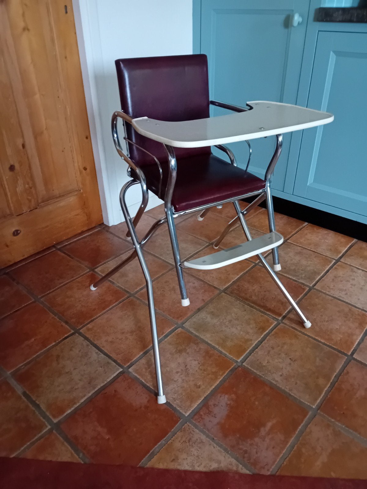 Vintage kinderstoel / meegroeistoel, Kinderen en Baby's, Kinderstoelen, Ophalen, Gebruikt, Meegroeistoel, Afneembaar eetblad
