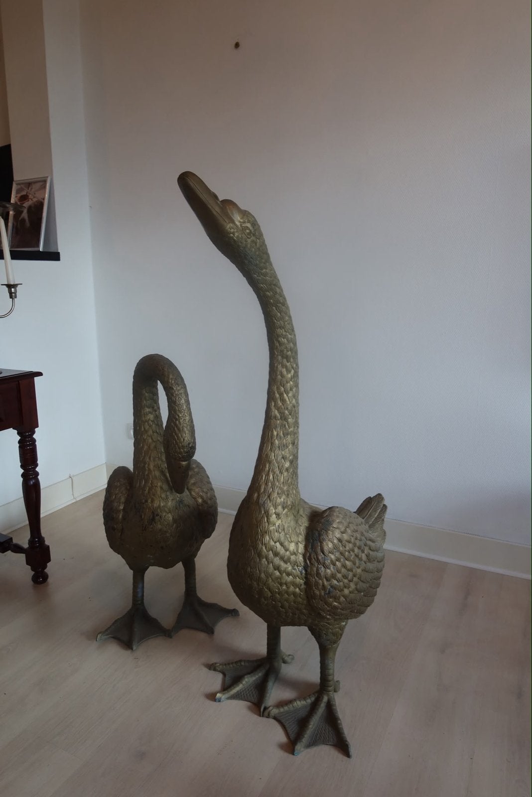 Zware Bronzen Beelden - Ganzen (40kg per stuk), Ophalen, 50 - 100 cm, Beeld, Goud