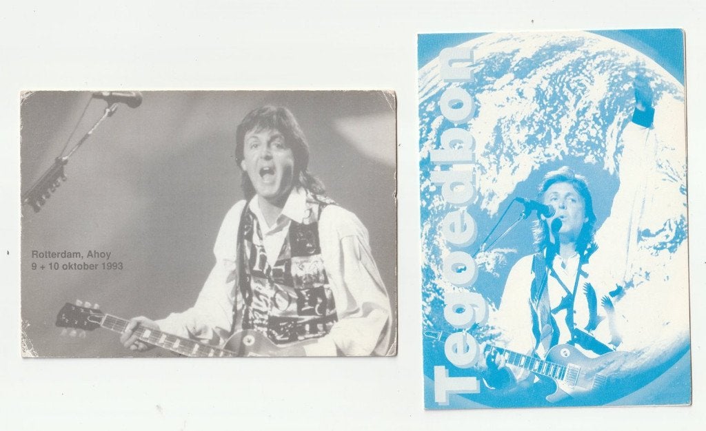 2 kaarten Paul McCartney bon + Ahoy 1993, Gebruikt, Verzenden, Foto of Kaart, X