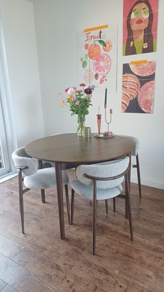 Uitschuifbare eetkamertafel donkerbruin, Huis en Inrichting, Tafels | Eettafels, Ophalen, 200 cm of meer, 50 tot 100 cm, Zo goed als nieuw
