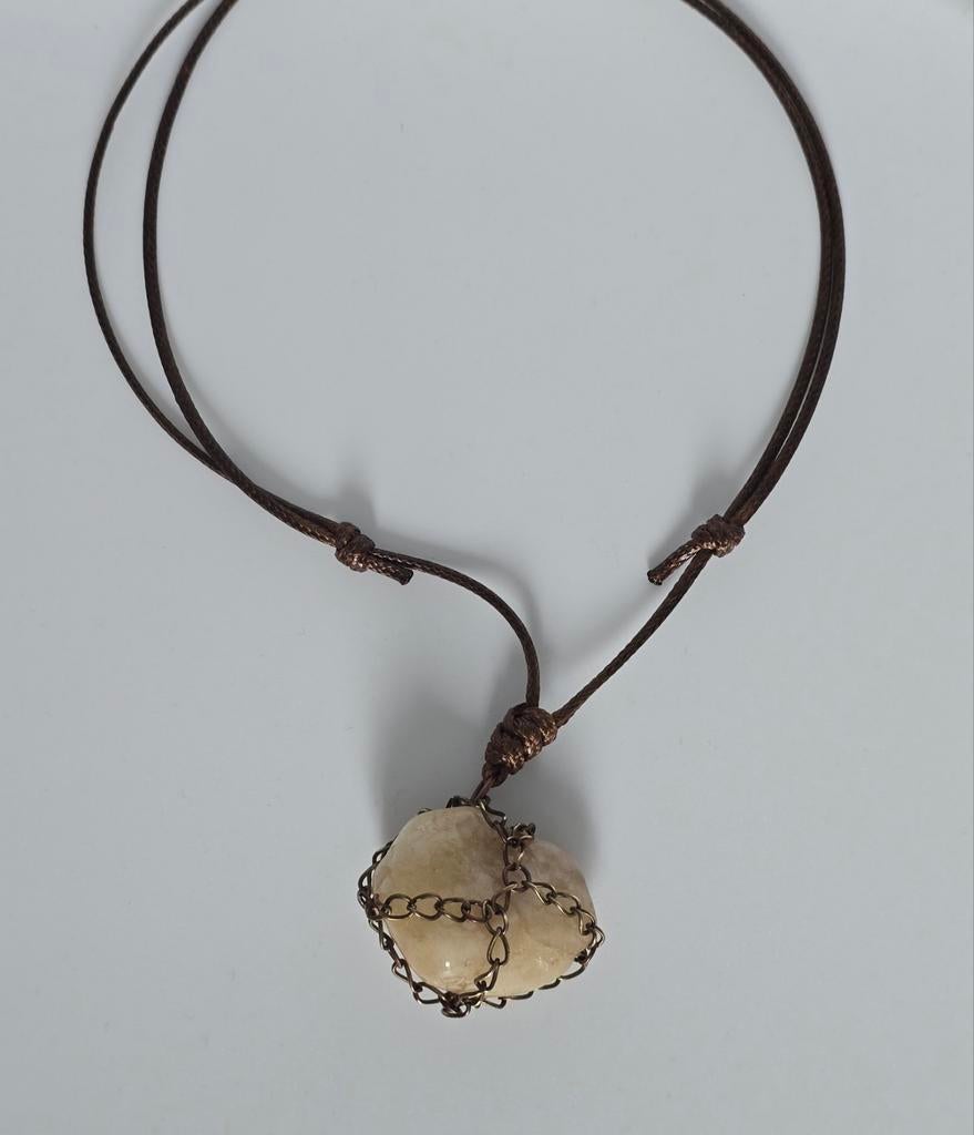 Aquamarijn Matrix Hanger Ketting, Blauw, Nieuw, Ophalen of Verzenden, Steen of Mineraal