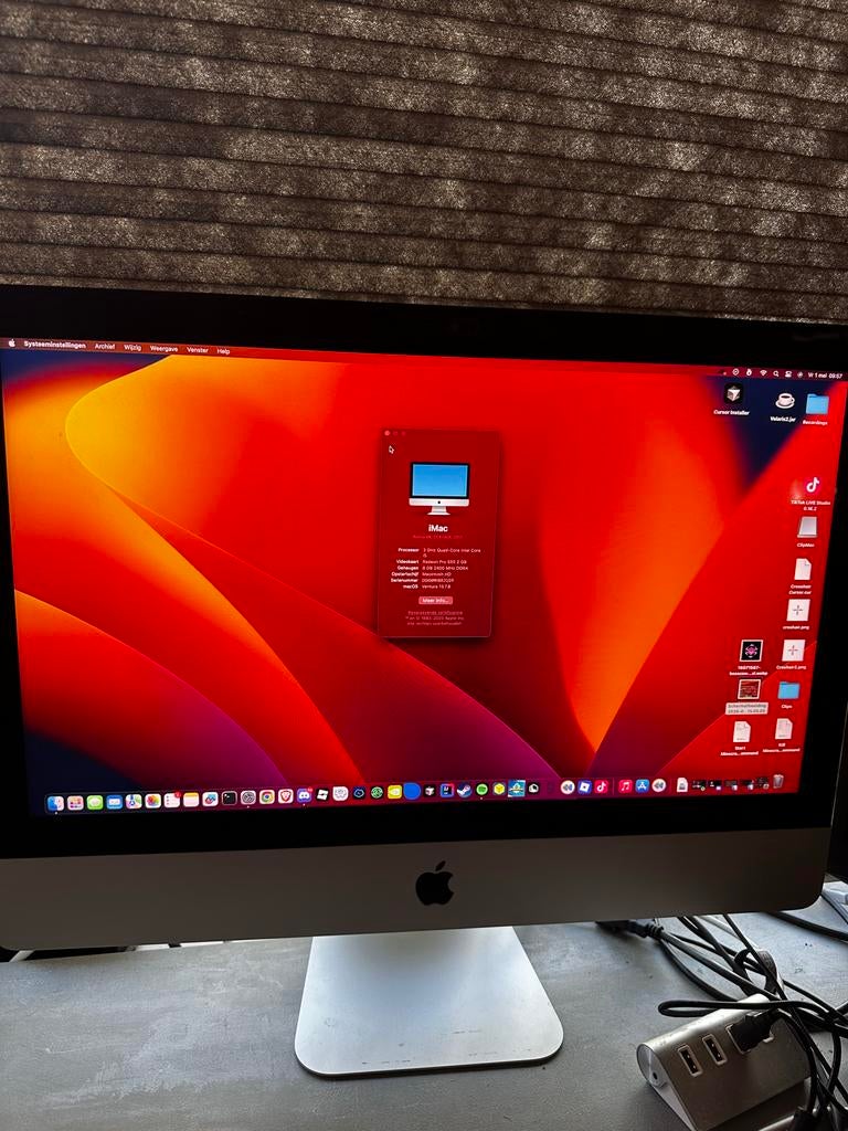 iMac Retina 4K, 21.5-inch, 2017 - 8GB RAM, 1TB Fusion Drive, Computers en Software, Apple Desktops, Ophalen, Gebruikt, HDD en SSD