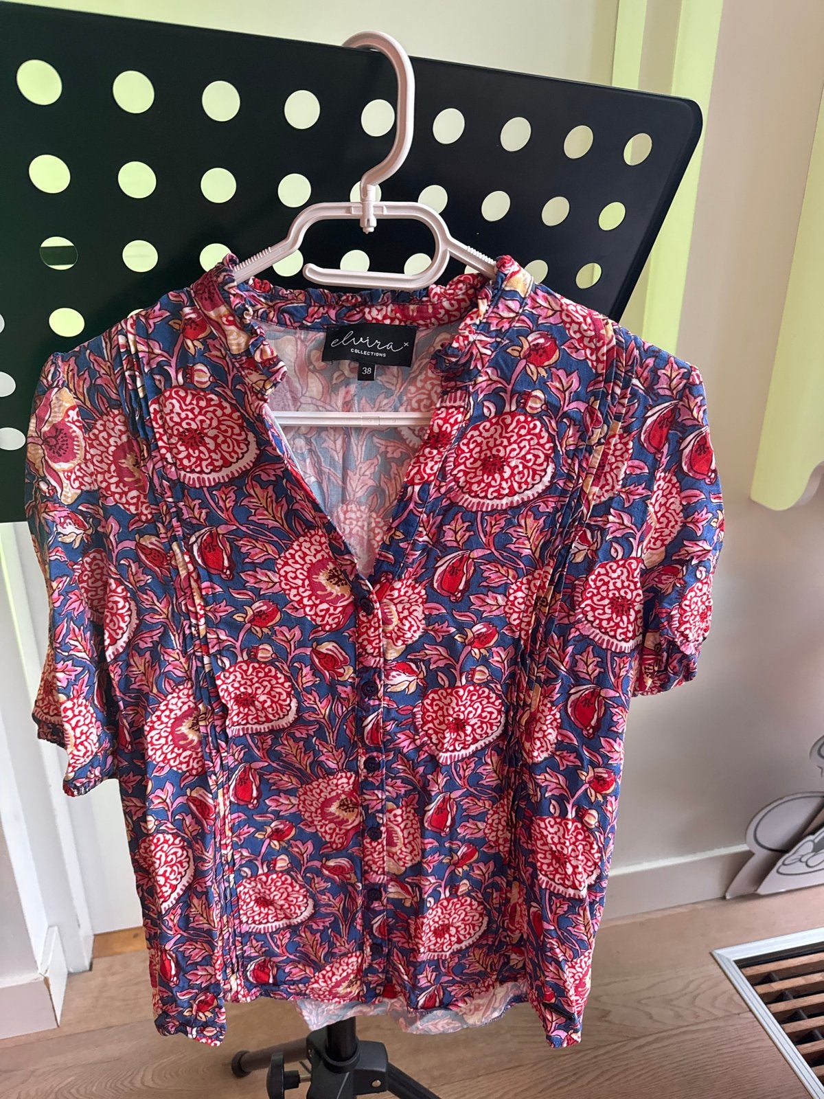 Elvira Collections Blouse met Bloemenprint - Maat 38, Ophalen of Verzenden, Zo goed als nieuw, Maat 38/40 (M), Rood