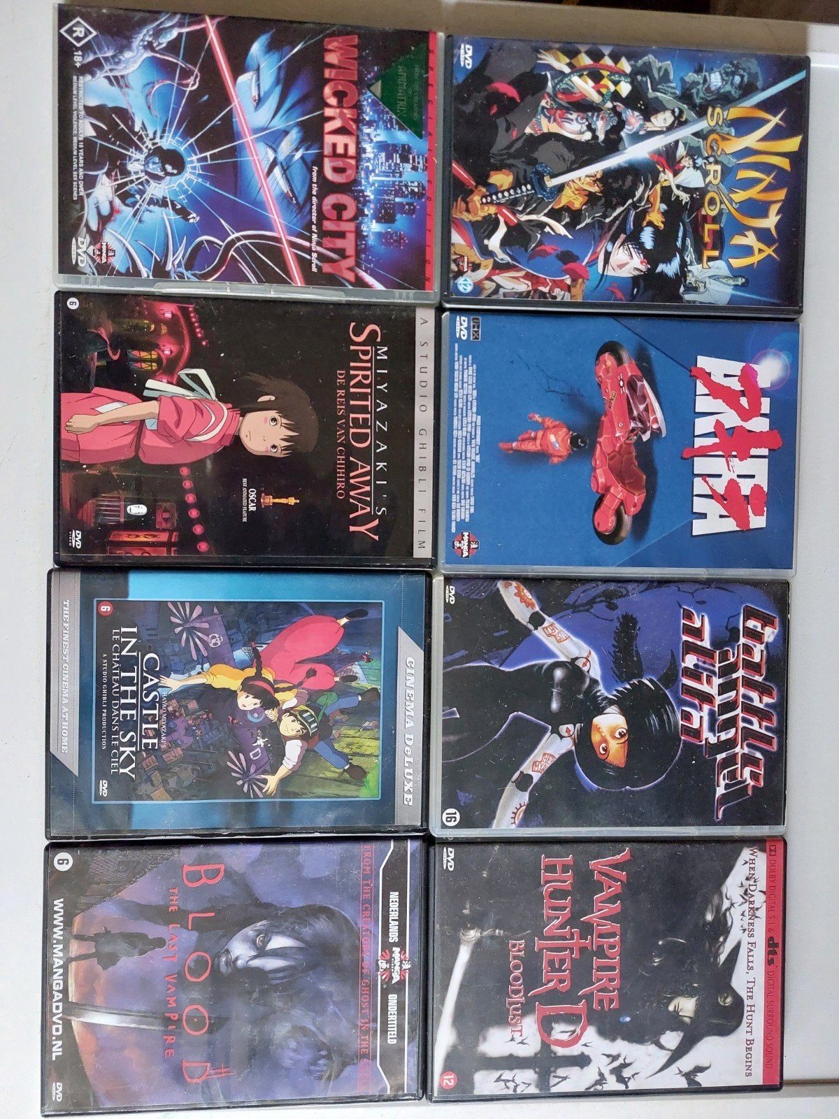 12 Anime DVD Klassiekers: Akira, Spirited Away, Ninja Scroll, Gebruikt, Tekenfilm, Anime (Japans), Ophalen of Verzenden
