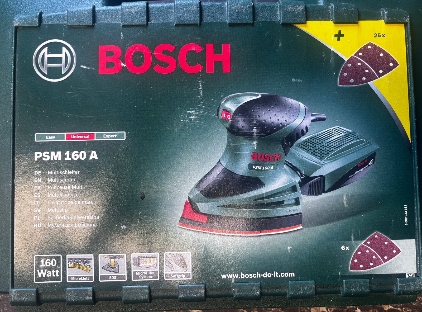 Bosch multischuurmachine PSM 160 A (vlakschuurmachine) A, Ophalen, Zo goed als nieuw, Minder dan 600 watt