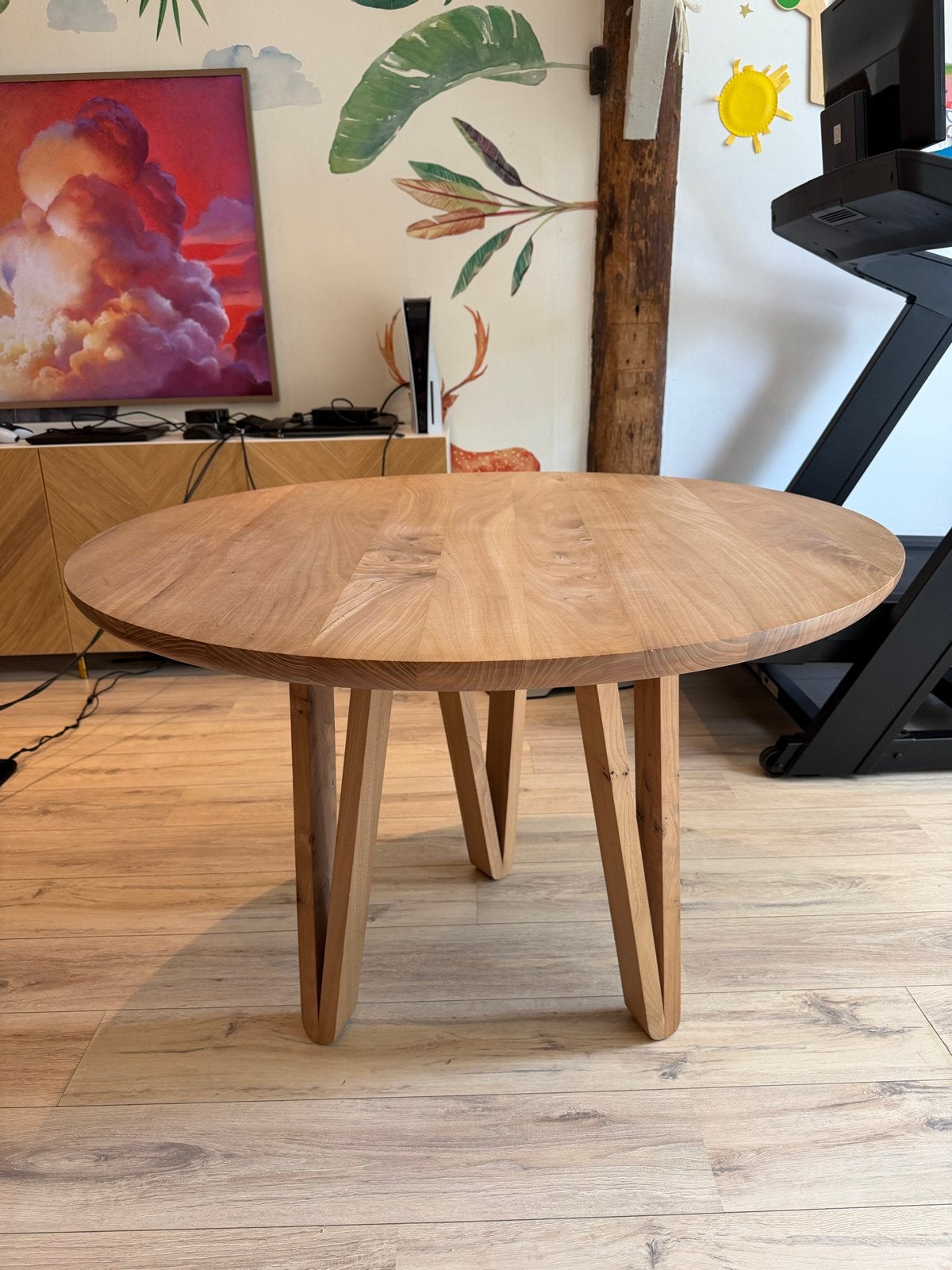 Binthout Salontafel Rond Eikenhout 120cm, Ophalen, Minder dan 45 cm, Rond, 55 tot 75 cm