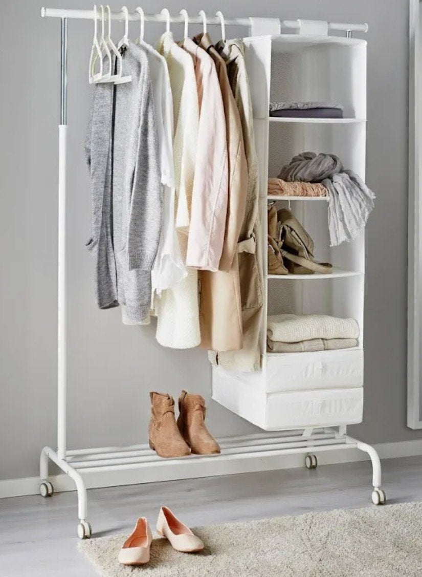 IKEA Kledingrek incl organizer, Kleding | Dames, Kledingrekken, Ophalen, Met wielen, Gebruikt