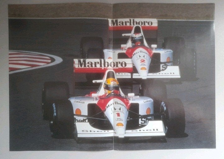 Mclaren poster Ayrton Senna en Gerhard Berger, Ophalen of Verzenden, Zo goed als nieuw, Formule 1