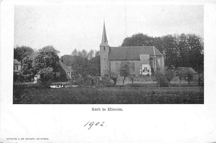 300-028-013 Ellecom Kerk, Verzamelen, Ansichtkaarten | Nederland, Verzenden, Voor 1920, Gelderland