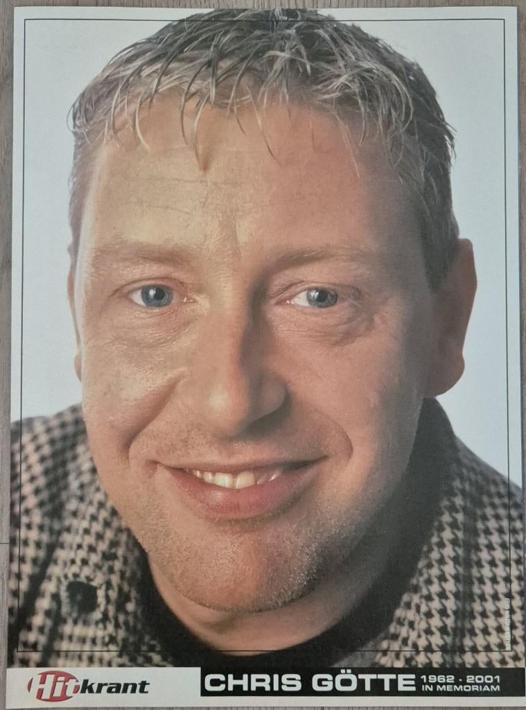 Mooie memoriam poster (A4) CHRIS GÖTTE (BLØF), Verzamelen, Rechthoekig Staand, A4 of kleiner, Ophalen of Verzenden, Zo goed als nieuw