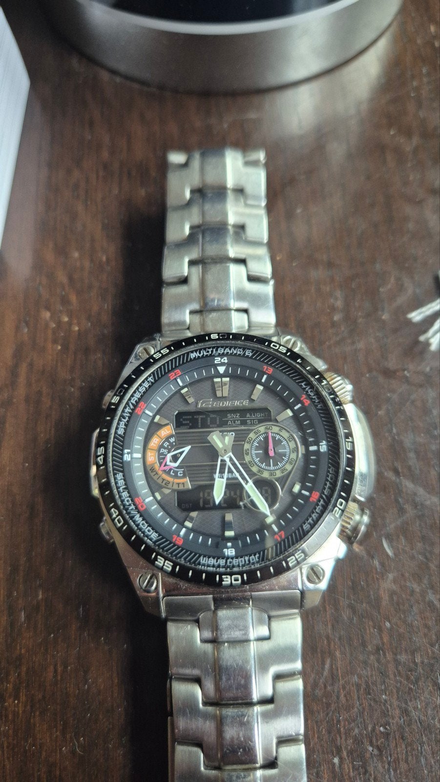 Casio Edifice Wave Ceptor Horloge, Ophalen of Verzenden, Zo goed als nieuw, Staal, Casio