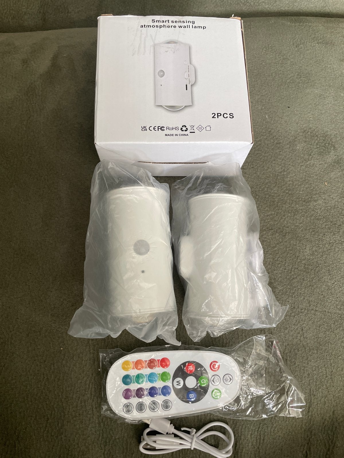 Smart sensing sfeerverlichting wandlamp (2 stuks) met afstan, Ophalen, Wit, Overige merken, Kunststof
