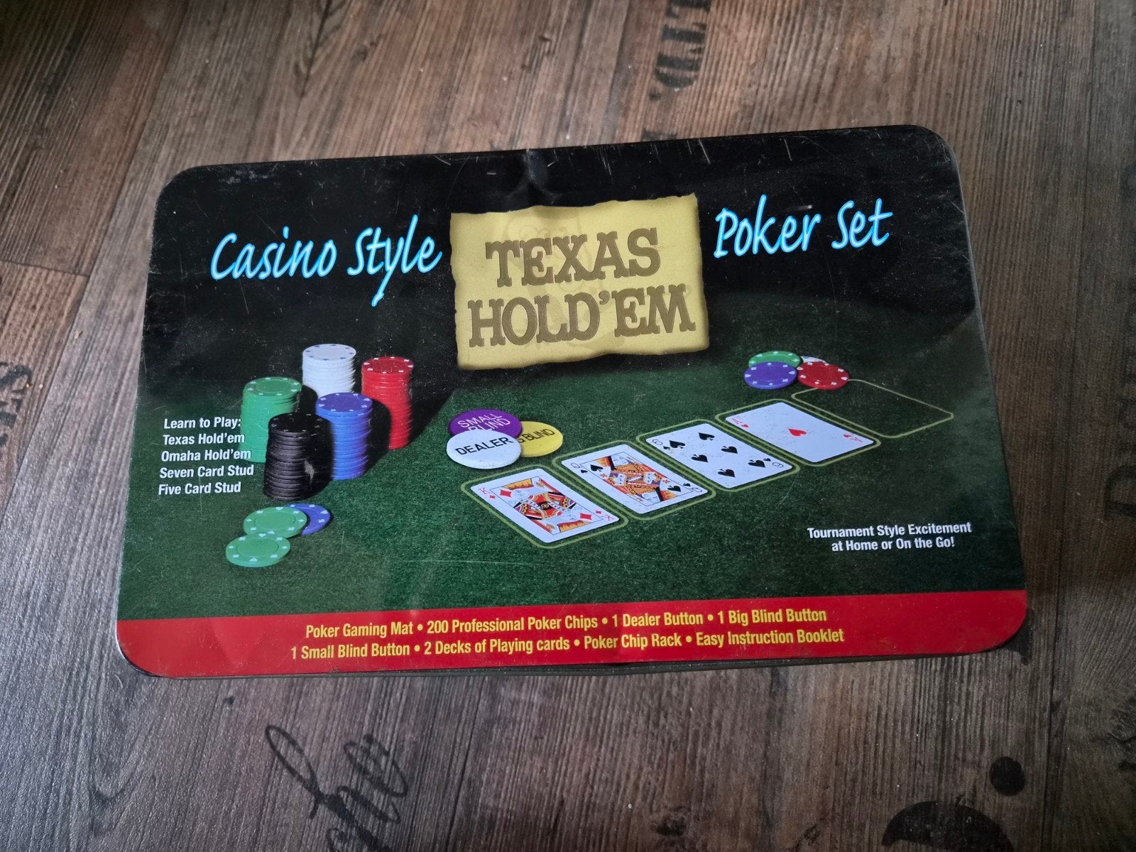 Casino Style Texas Hold'em Poker Set - Compleet, Hobby en Vrije tijd, Drie of vier spelers, Ophalen of Verzenden, Gebruikt
