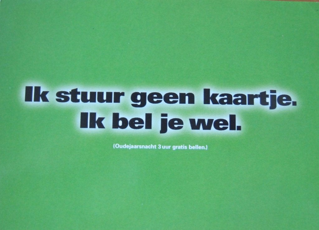 Boomerang - KPN Telecom - bellen met oudejaar - nieuw, Verzenden, 1980 tot heden, Ongelopen, Overige thema's