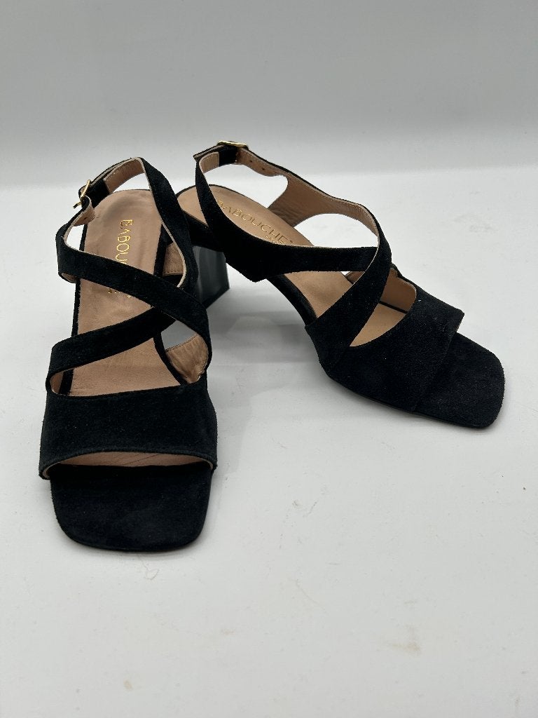 Babouche, maat 37 prachtige zwart suède sandalette, Verzenden, Zwart, Sandalen of Muiltjes, Zo goed als nieuw