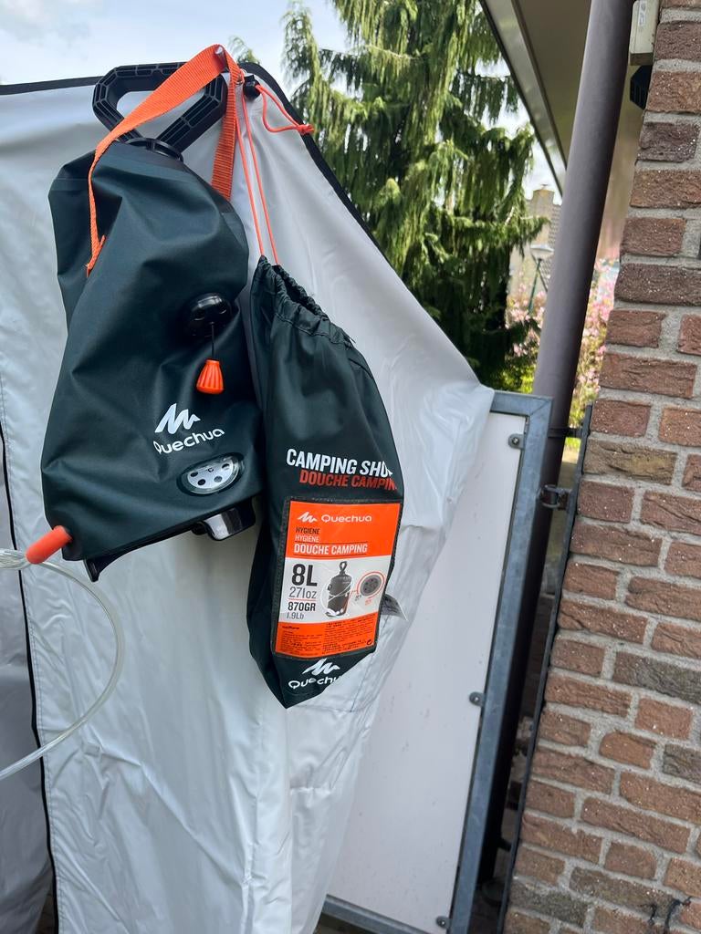 James Baroud douchetent met Quechua campingdouche 8L, Caravans en Kamperen, Ophalen of Verzenden, Zo goed als nieuw