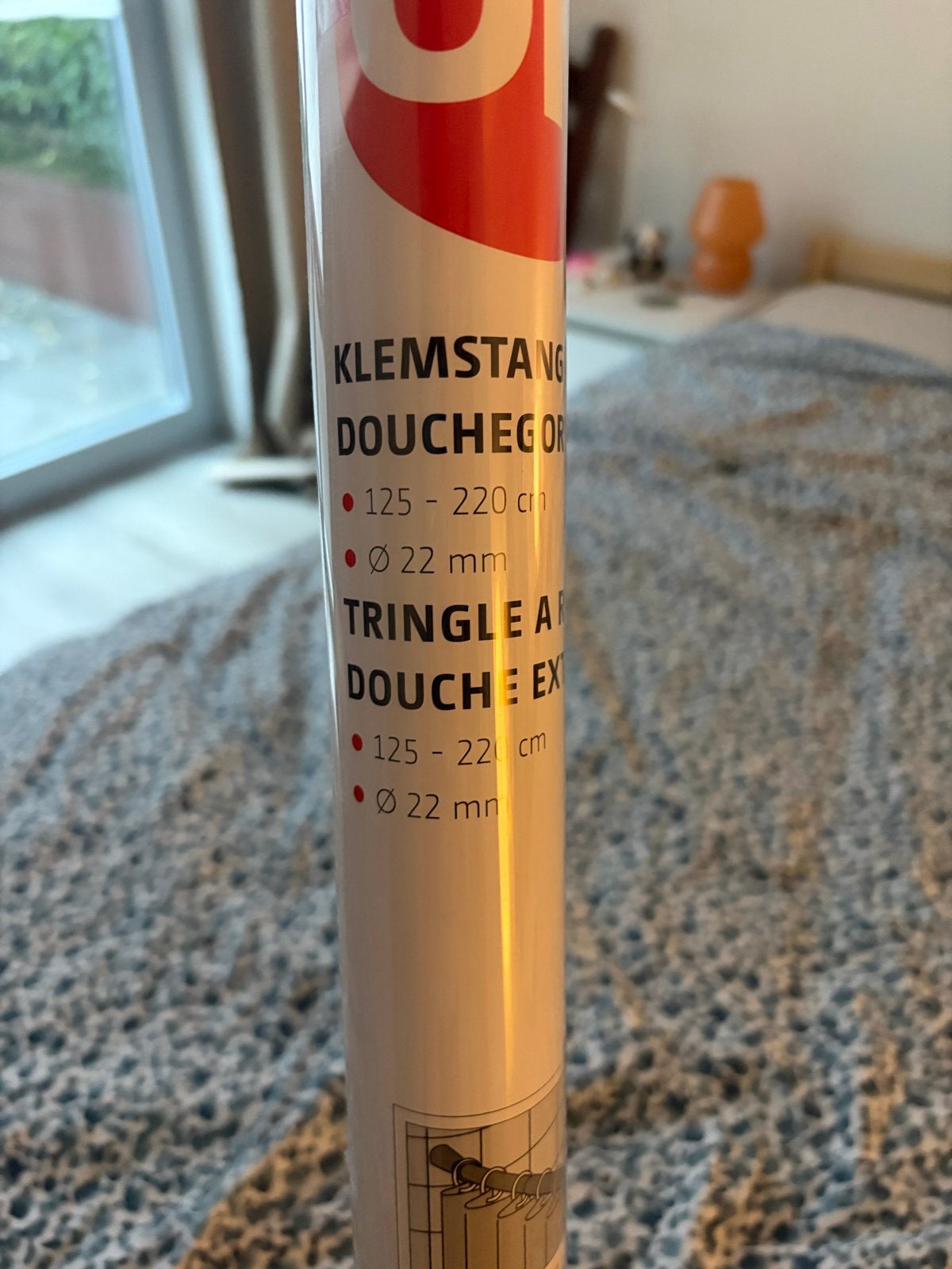 Nieuwe uitschuifbare douchegordijnstang (125-220 cm), Ophalen, Nieuw, Wit, Douche-accessoire