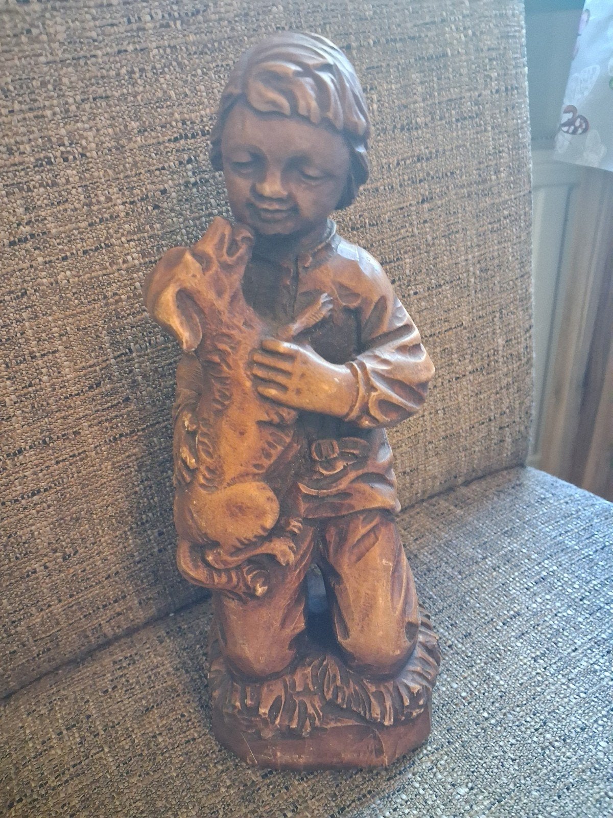 Vintage beeldje ( Man met Jachthond), Ophalen of Verzenden