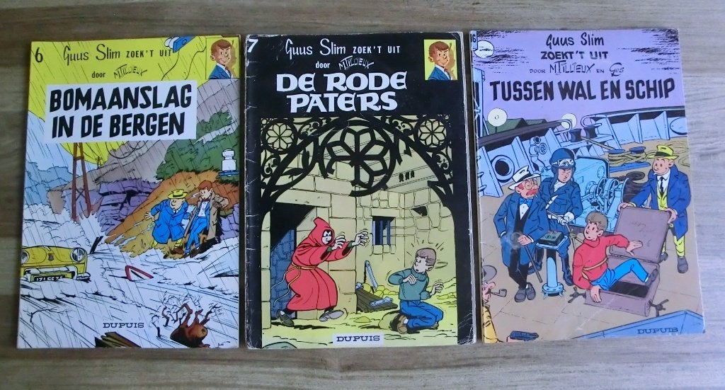 3 stripboeken uit de reeks van Guus Slim, Meerdere stripboeken, Ophalen of Verzenden, Gelezen