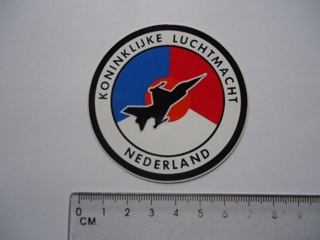 sticker oud Leger KLU F16 vliegtuig NL VLAG militair piloot, Verzenden, Zo goed als nieuw, Bedrijf of Vereniging