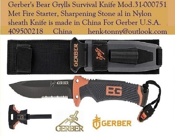Gerber Bear Grylls 3x, Verzamelen, Militaria | Algemeen, Ophalen of Verzenden, Landmacht, Amerika, Mes of Dolk