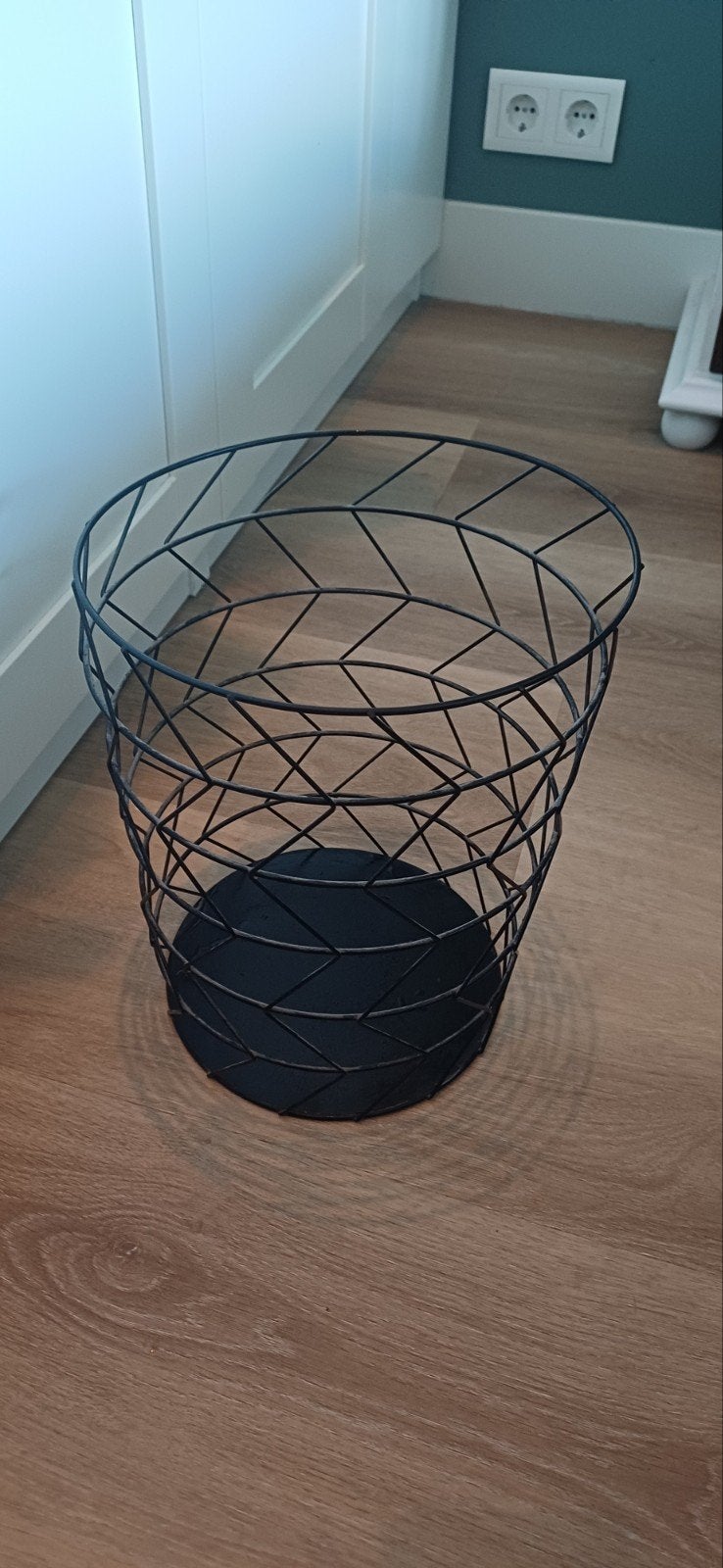 Draadmand zwart, Ophalen, Rond, Overige materialen