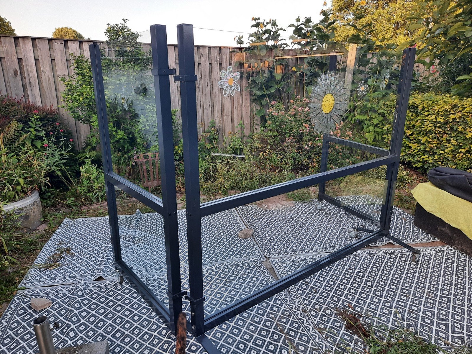 Verrijdbaar windscherm terrasscherm, Tuin en Terras, Ophalen, Zo goed als nieuw