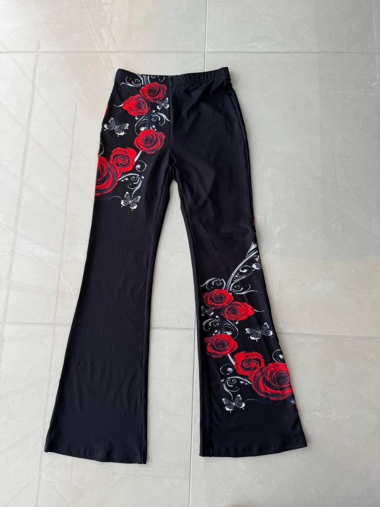Nieuw stretch jazzpants zwart rode rozen xs s, Zwart, Nieuw, Ophalen of Verzenden, Maat 34 (XS) of kleiner