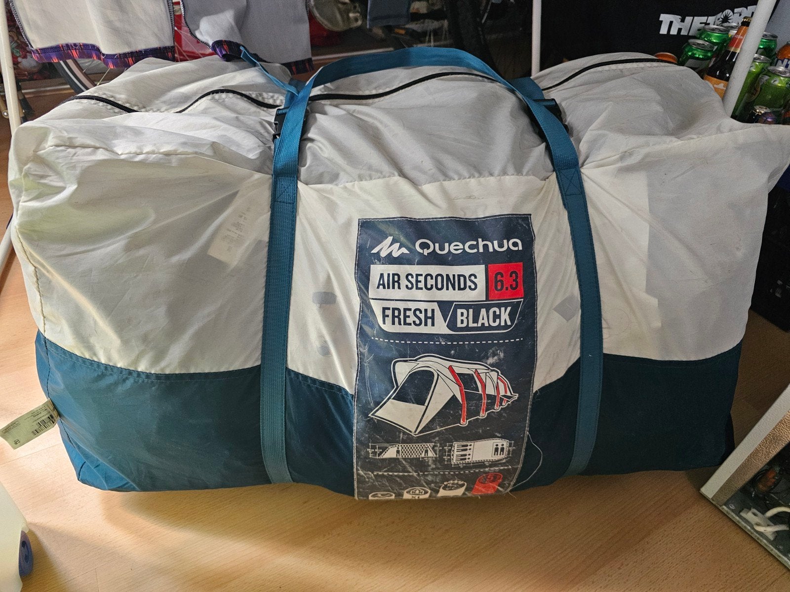 Quechua air seconds 6.3 fresh and black, Caravans en Kamperen, Tenten, Ophalen, Tot en met 6