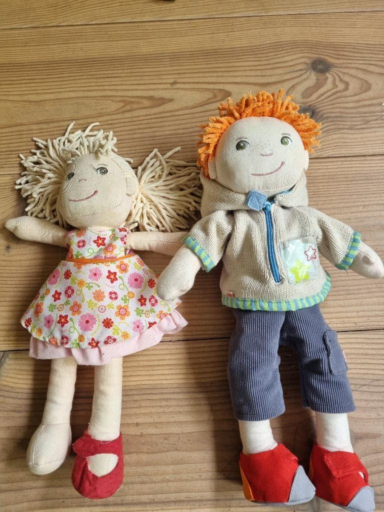 Setje HABA poppen Fabian & Milla, Ophalen, Gebruikt, Babypop