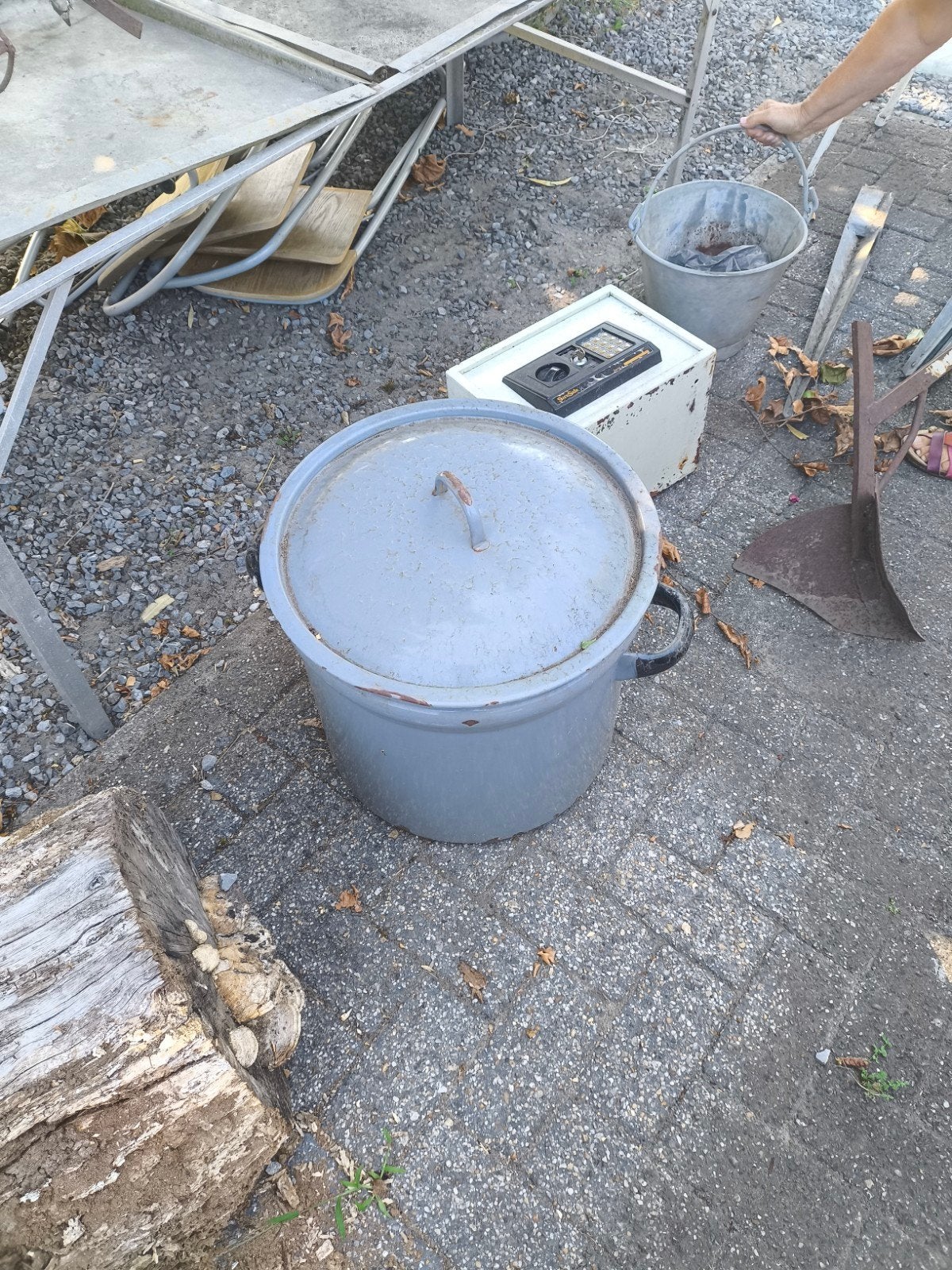 Grote emaille weckketel/inmaakketel met deksel, Ophalen