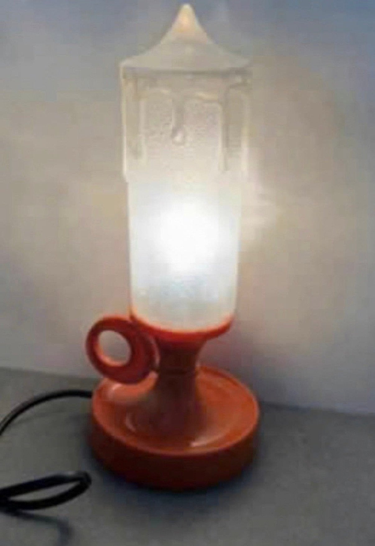 Vintage Richard Essig lamp in glas en oranje, Huis en Inrichting, Vintage, Oranje, Ophalen of Verzenden, Glas