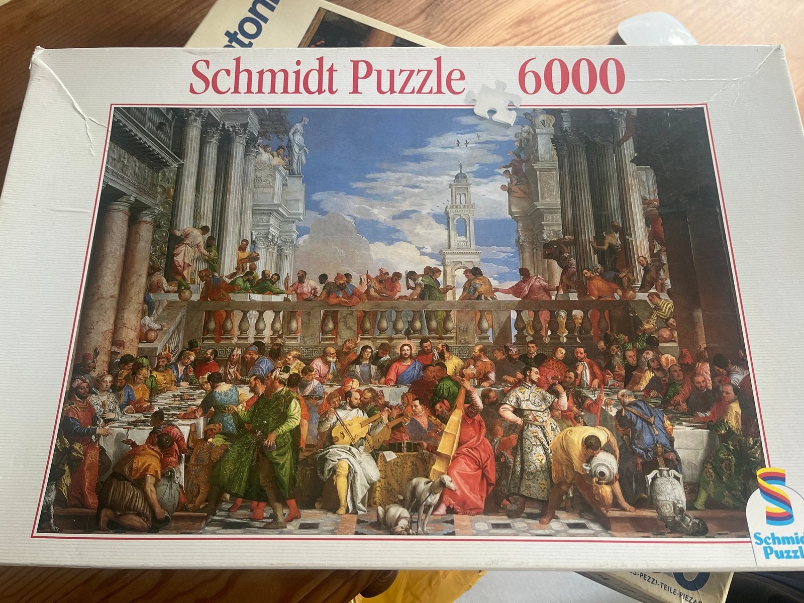 Schmidt Puzzle 6000 stukjes - Bruiloft van Kanaän, Hobby en Vrije tijd, Ophalen of Verzenden, Meer dan 1500 stukjes, Gebruikt