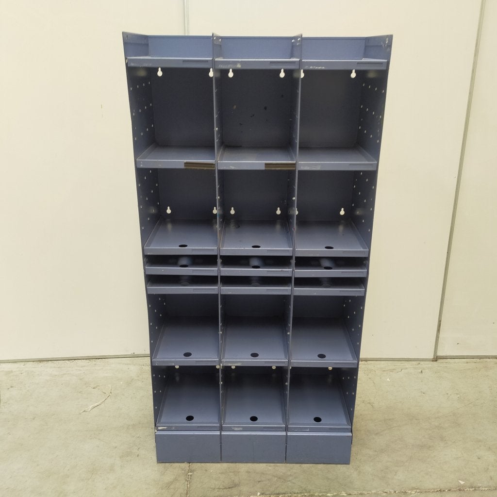 Stevige blauwe metalen vakkenkast - 150x72x35 cm, Huis en Inrichting, Kasten | Overige, Niet ingevuld, Gebruikt, Niet ingevuld