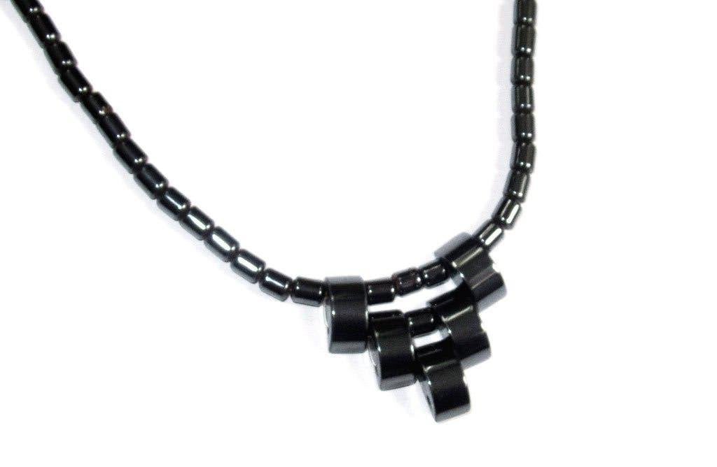 Mooie Hematiet edelsteen collier., Zwart, Ophalen of Verzenden, Zo goed als nieuw, Steen of Mineraal