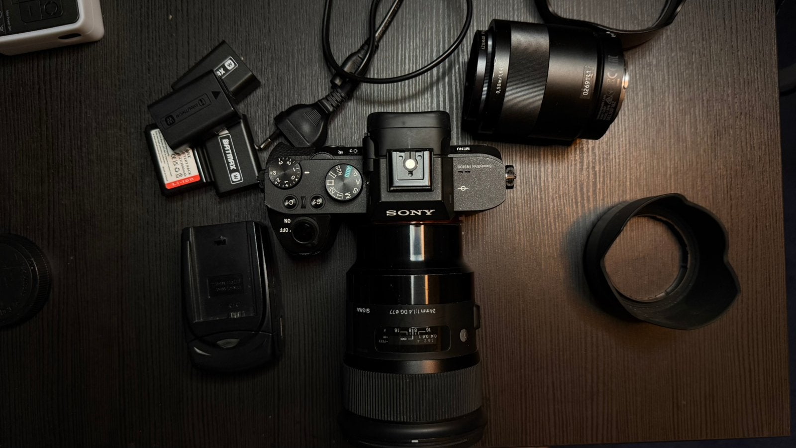 Sony A7ii+Zeiss 55mm 1,8 + Sigma 24mm 1,4, Gebruikt, Overige typen, Ophalen of Verzenden, Zwart