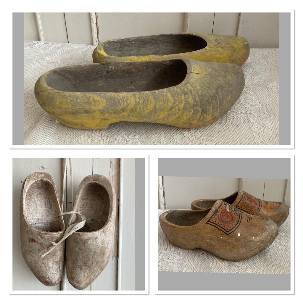 Brocante houten klompen - klompjes, Ophalen of Verzenden