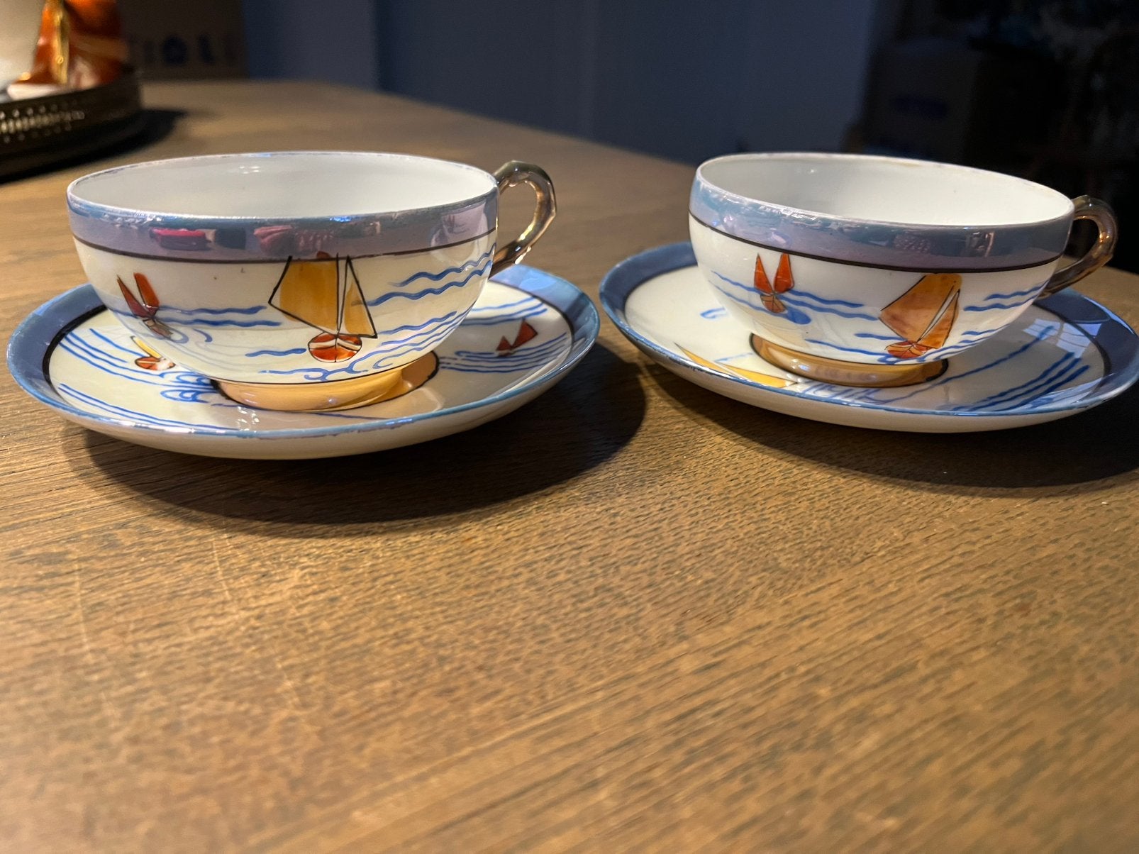 Prachtige set theekopjes japans eierschaal porselein, Antiek en Kunst, Ophalen of Verzenden