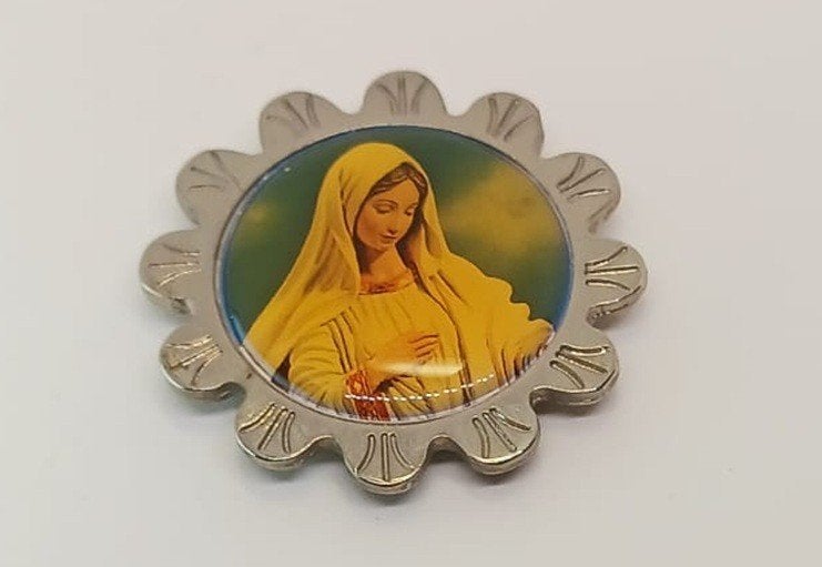 Maria afbeelding en ketting met Jezus, Ophalen of Verzenden, Zo goed als nieuw, Sieraad, Christendom | Katholiek