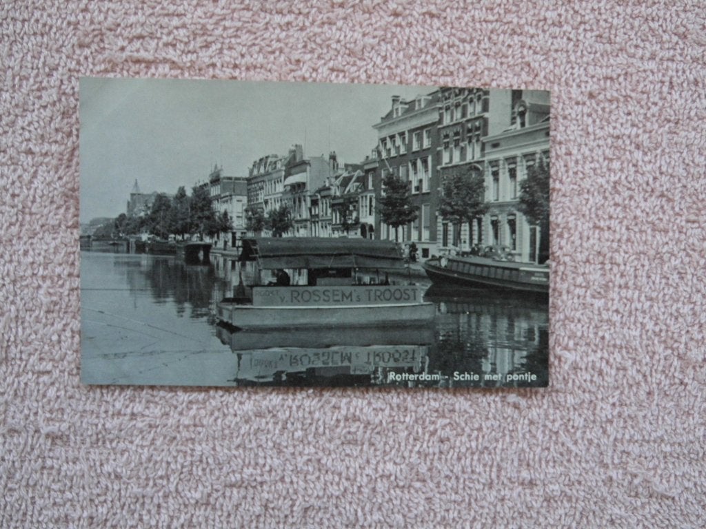Oude ansichtkaart Rotterdam - Schie met pontje, Verzamelen, Ophalen of Verzenden, Voor 1920, Ongelopen, Zuid-Holland